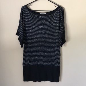 WHBM Black striped knit tunics Sz S